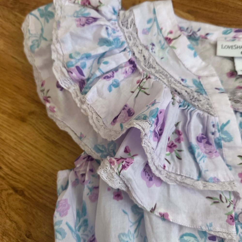 LoveShackFancy x Target Lou Ruffle Mini Dress Purple S - Picture 13 of 14